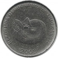 Тимор. Восточный Тимор. Моллюск Наутилус. Монета 1 сентаво. 2003 год. UNC. 