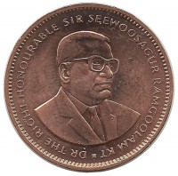 Монета 5 центов, 2007 год, Маврикий. UNC.
