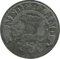 Монета 25 центов 1942г. Нидерланды