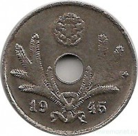 Монета 10 пенни.1945 год, Финляндия (железо).