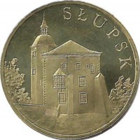 Слупск. Монета 2 злотых, 2007 год, Польша.