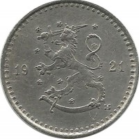 Монета 25 пенни.1921 год, Финляндия.